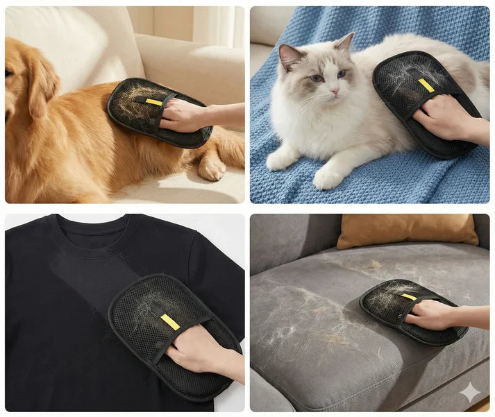 🐾 Ultimate Pet Hair Removal & Grooming Glove